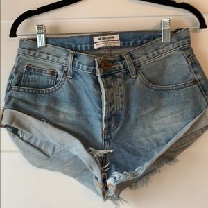 Cut off denim shorts
